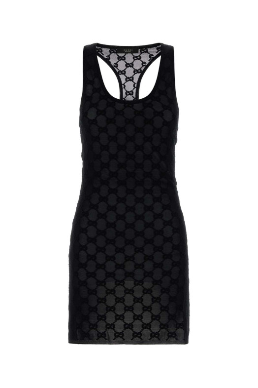 Midnight blue viscose blend dress Black GUCCI (875548XKFMR)