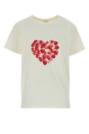 White cotton t-shirt Beige CHLOE (CH26AJH41880)
