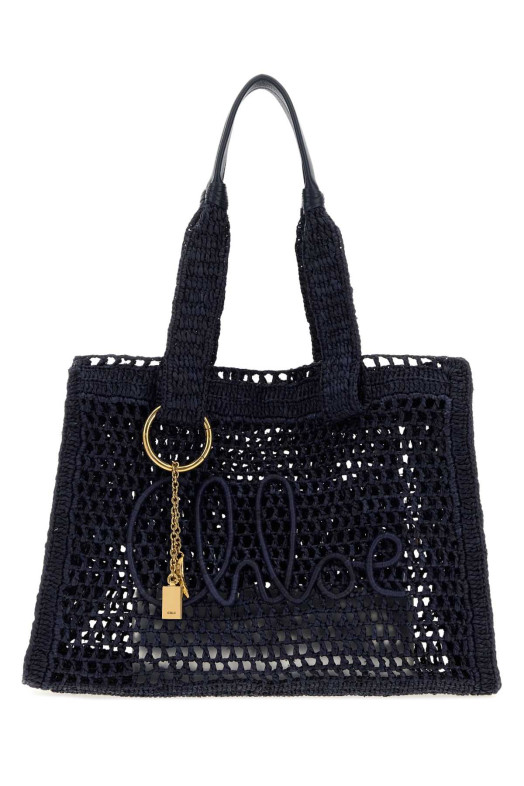 Navy blue raffia East-West Summer Banana shopping bag CHLOE (CH26US904P08)