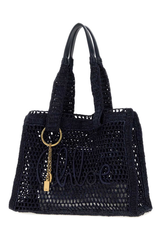 Navy blue raffia East-West Summer Banana shopping bag CHLOE (CH26US904P08)