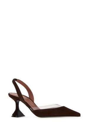 Brown suede Lara pumps AMINA MUADDI (LARASLING70)