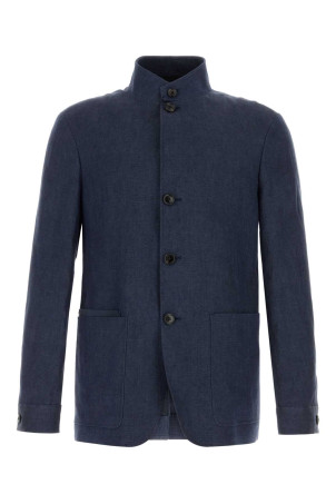 Navy blue linen blazer ZEGNA (R373C74A31VHKQ0)