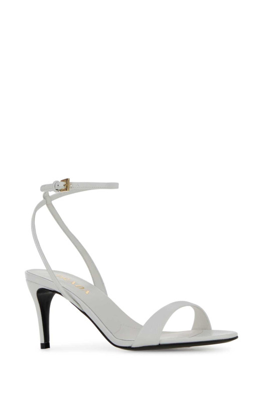 White leather sandals Black PRADA (1X286OF0653A9S)