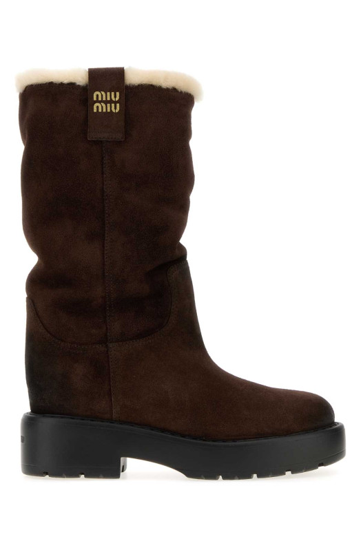 Dark brown suede boots MIU MIU (5U270EFZF553AE4)
