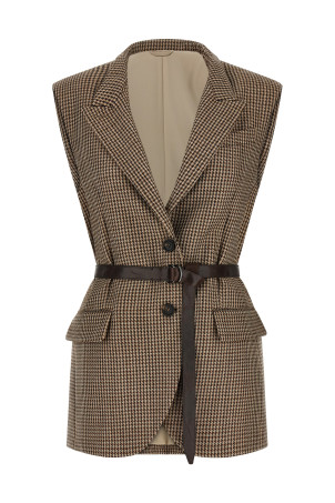 Жилет з ременями, бежевий BRUNELLO CUCINELLI MG5467259PC001