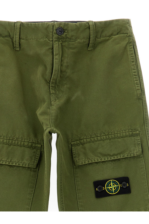 Брюки-карго из канваса, зеленые STONE ISLAND JUNIOR L2S163100001S0104V015G