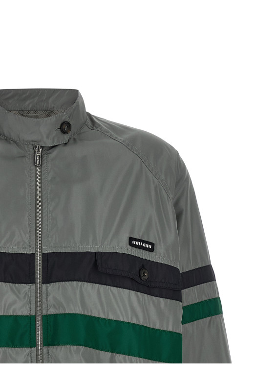 Silk blouson tec Gray