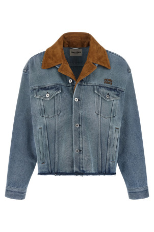 Suede collar blouson BLUE