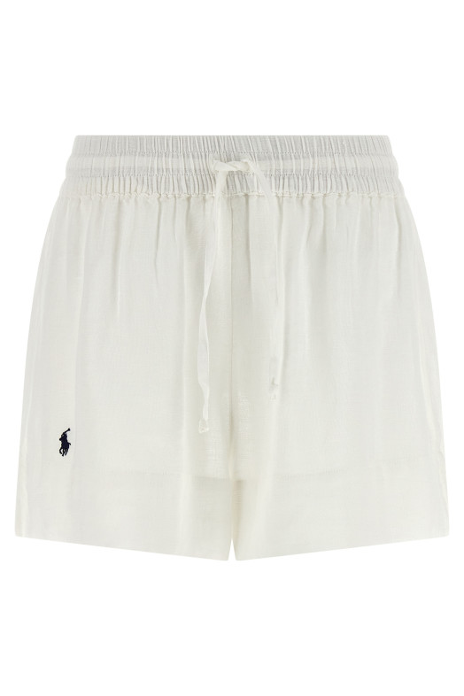 Льняные шорты белого цвета POLO RALPH LAUREN 21664580CREAM