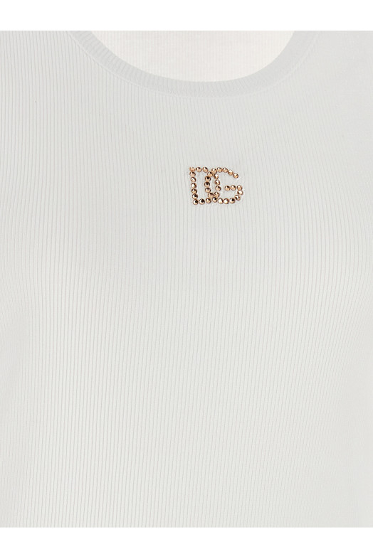 'DG' tank top White