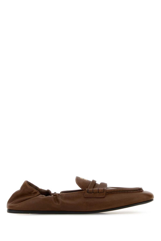Brown nappa leather Ruches loafers MIU MIU (5D341EFD005EFX)