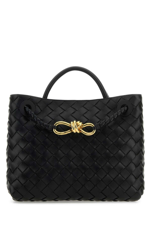 Black leather small Andiamo handbag BOTTEGA VENETA (766014VCPP1)