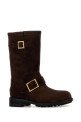 Chocolate suede Biker ankle boots Bordeaux JIMMY CHOO (BIKERMIDSVV)