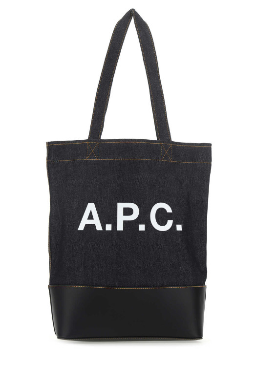 Синяя джинсовая и кожаная сумка для покупок Denim A.P.C. (CODDPM61444)