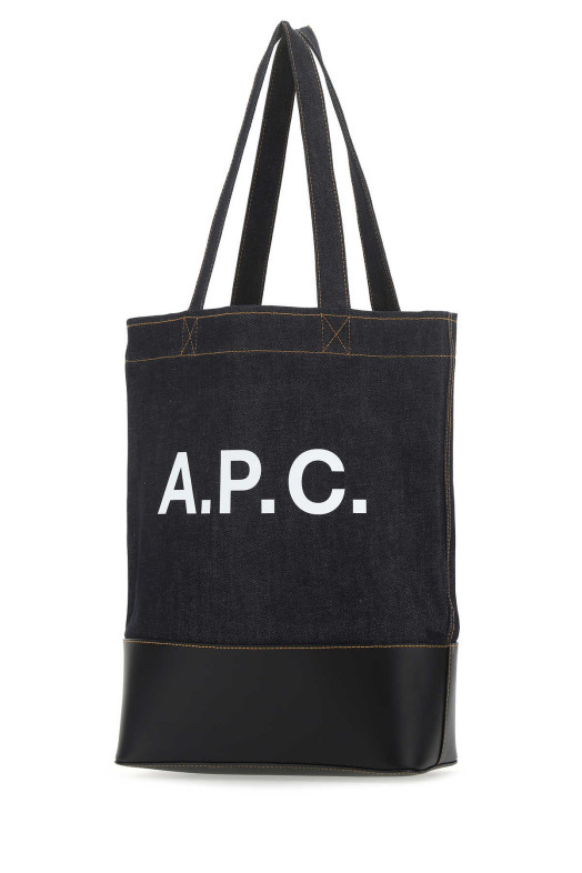 Синяя джинсовая и кожаная сумка для покупок Denim A.P.C. (CODDPM61444)