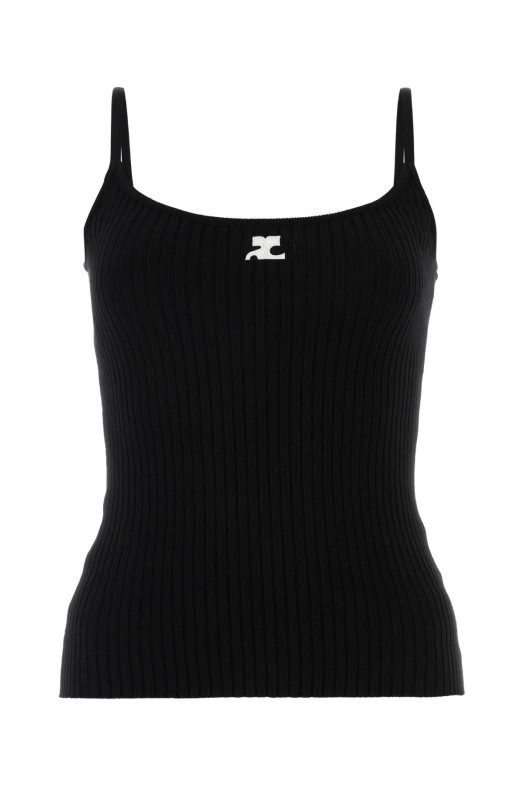 Черный топ из вискозной смеси COURREGES (PERMDE012FI0001)