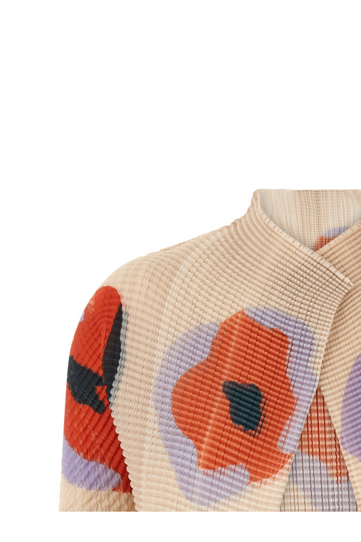 'Verve Pleats Top' cardigan Beige