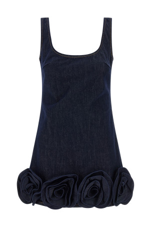 'Indigo Denim 3D Flower Mini' dress Blue