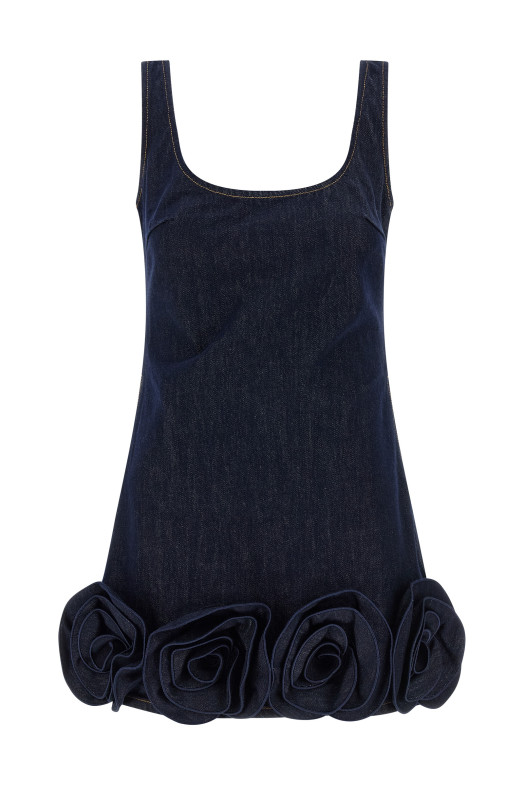 'Indigo Denim 3D Flower Mini' dress Blue