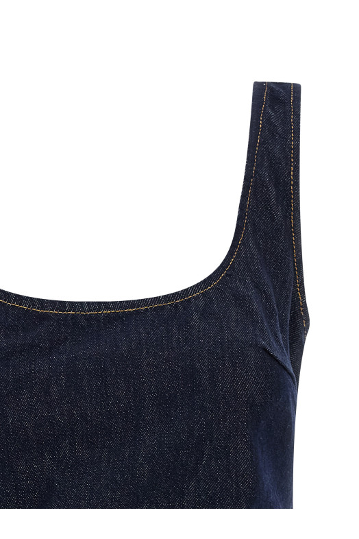 'Indigo Denim 3D Flower Mini' dress Blue