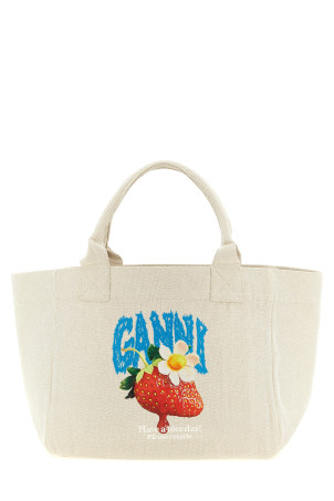 Medium 'Strawberry' shopping bag Beige