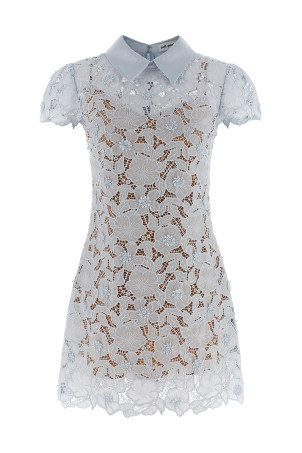 'Blue Guipure Lace Mini' dress BLUE