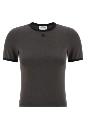'Signature Contrast' T-shirt Gray