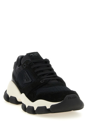 Mesh and suede sneakers Black