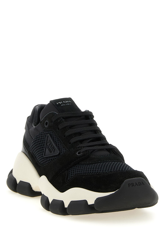 Mesh and suede sneakers Black