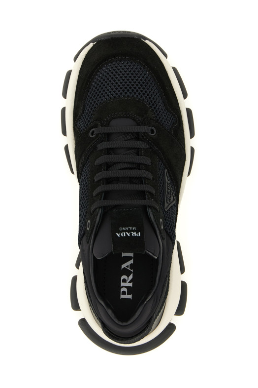 Mesh and suede sneakers Black
