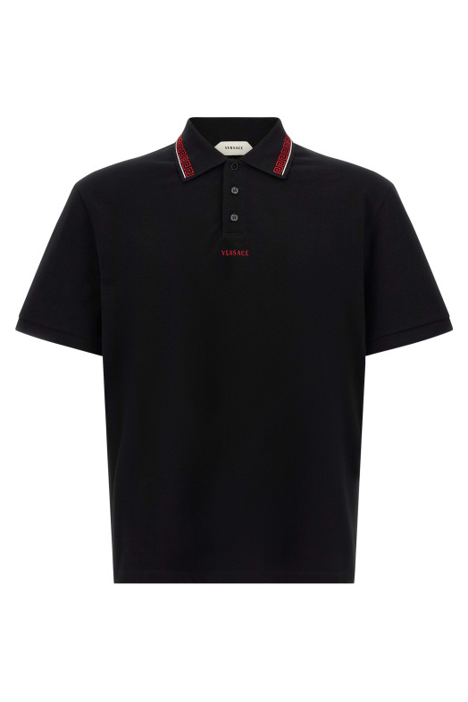 'Greca' polo shirt Black