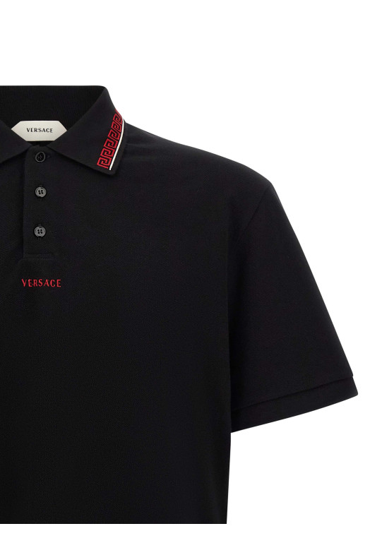 'Greca' polo shirt Black