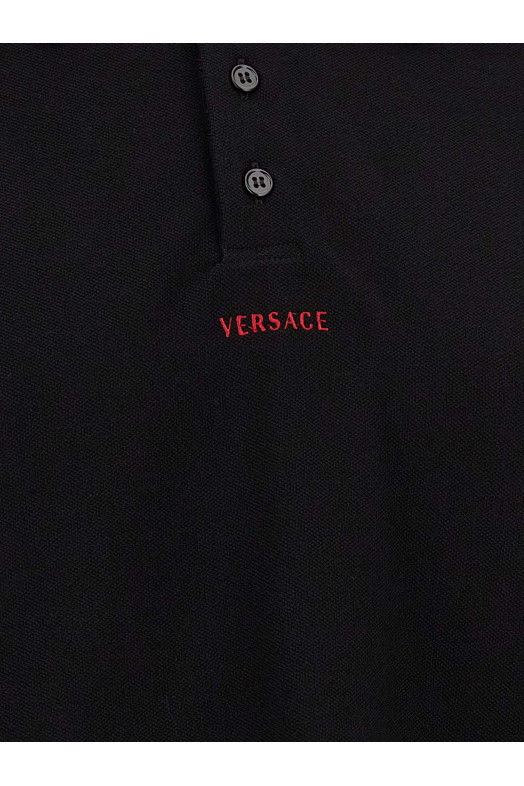 'Greca' polo shirt Black