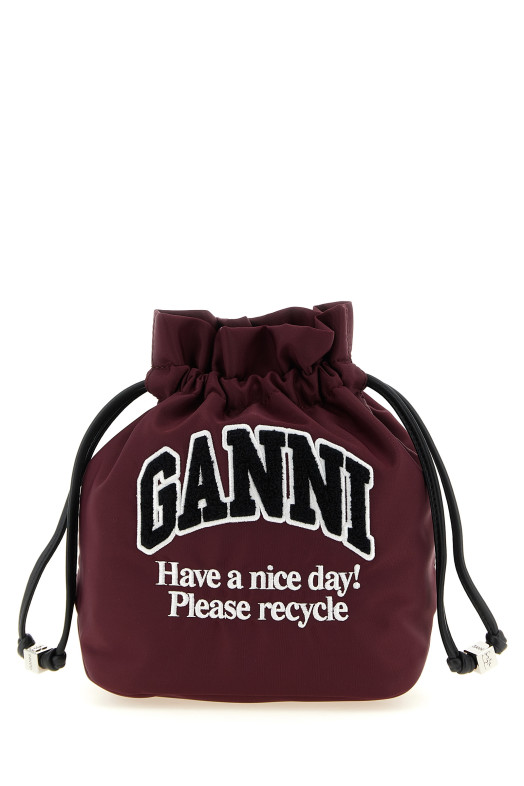 'Ganni Logo' pouch Bordeaux