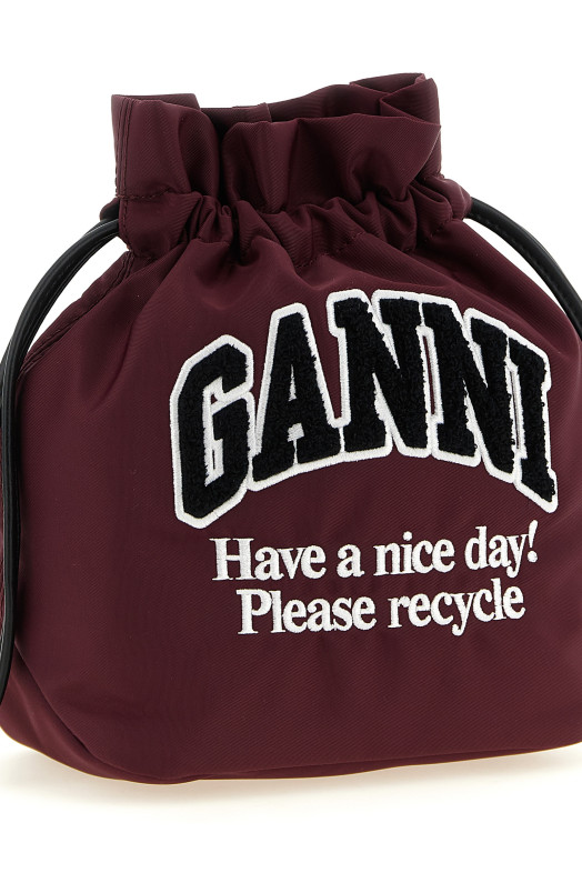 'Ganni Logo' pouch Bordeaux