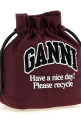 'Ganni Logo' pouch Bordeaux