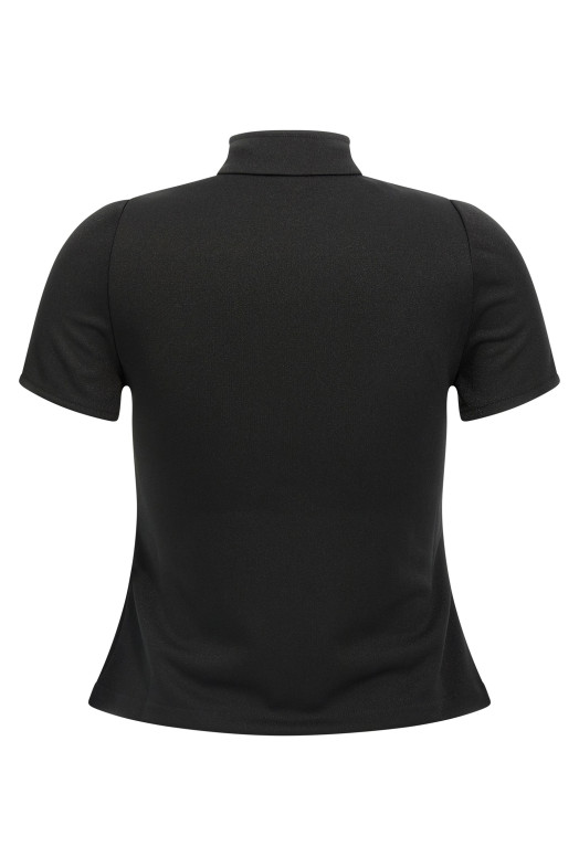 'Interlock Zipped' top Black