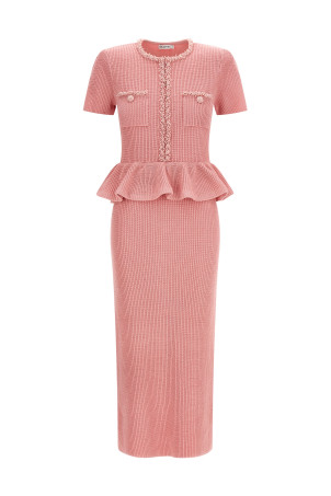 'Pink Peplum Knit Midi' dress Pink