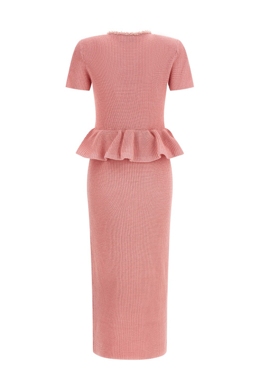 Платье «Pink Peplum Knit Midi» розового цвета RS26106MPPINK