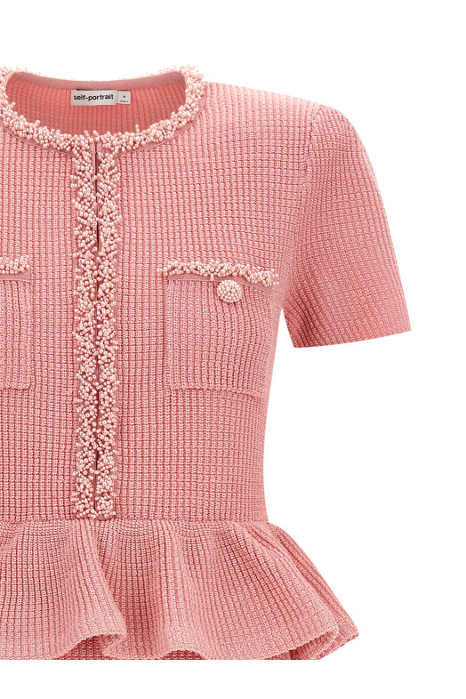 Платье «Pink Peplum Knit Midi» розового цвета RS26106MPPINK