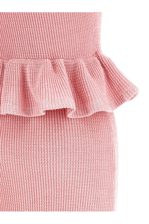 Платье «Pink Peplum Knit Midi» розового цвета RS26106MPPINK