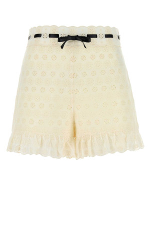 Ivory lace shorts VALENTINO GARAVANI (7B3RF3409EU)