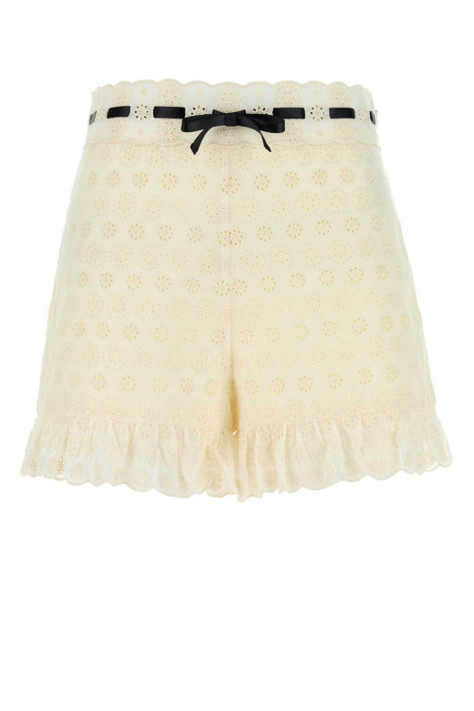 Ivory lace shorts VALENTINO GARAVANI (7B3RF3409EU)