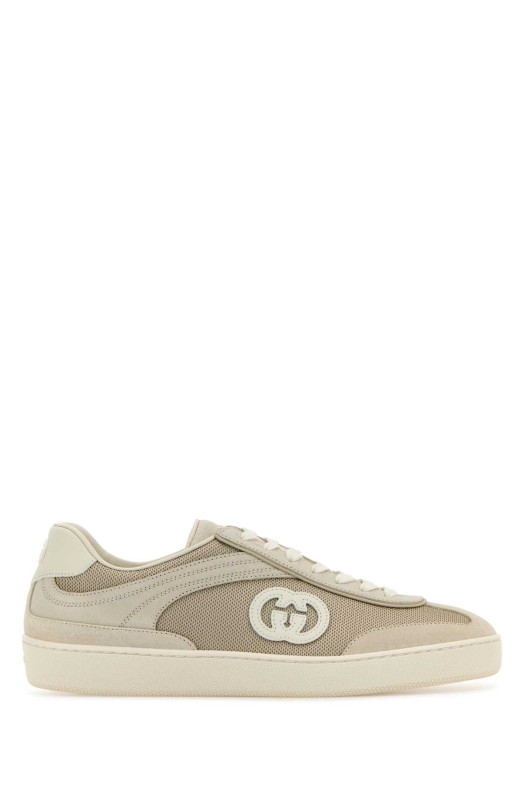 Cappuccino fabric and suede sneakers GUCCI (812656AADM0)