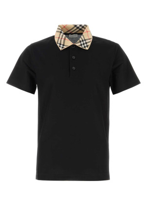 Black piquet polo shirt Black BURBERRY (8126965)