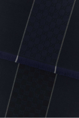 Midnight blue wool scarf GUCCI (8531774G200)