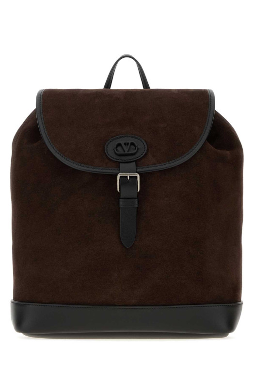 Dark brown suede VLogo Signature backpack VALENTINO GARAVANI (9Y2B0T64PDT)