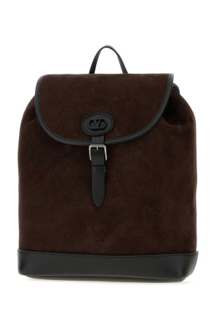 Dark brown suede VLogo Signature backpack VALENTINO GARAVANI (9Y2B0T64PDT)
