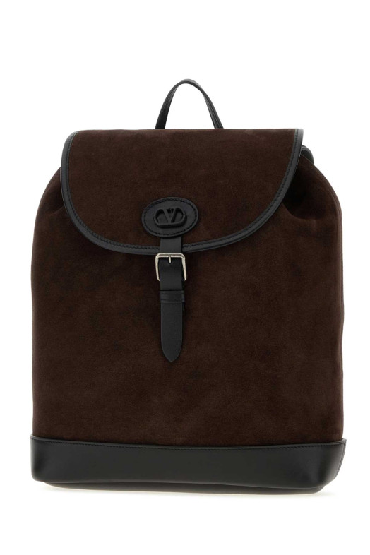 Dark brown suede VLogo Signature backpack VALENTINO GARAVANI (9Y2B0T64PDT)