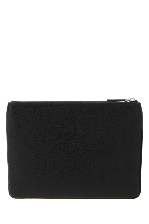Black leather VLogo Signature clutch Black VALENTINO GARAVANI (9Y2P0AP5UAG)